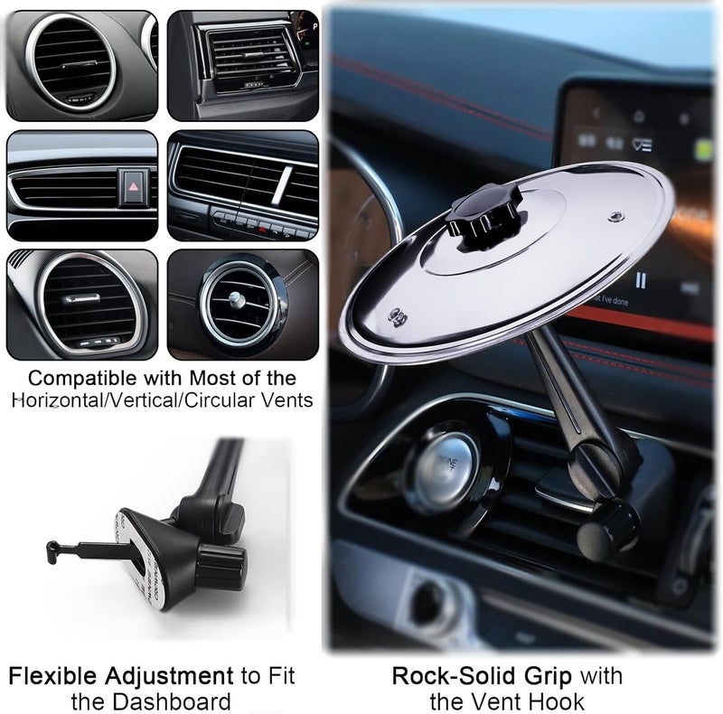 Gnker Air Vent Cymbal for Car - Mini Dashboard Drum Set Gadget for Musicians, Funny Music Lover Accessory in Silver - Image 3